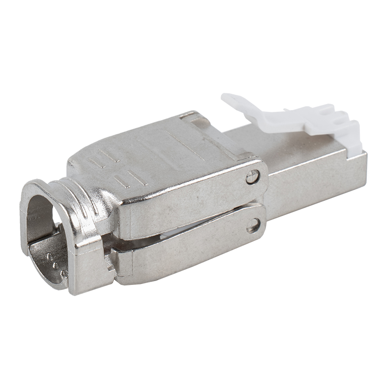 Konektor RJ45 Tanpa Alat Tipe Push-down Terlindung Cat6A RJ-602S-1-C6A