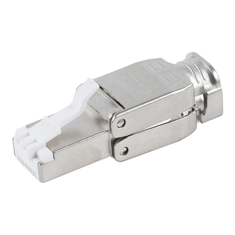 Konektor RJ45 Tanpa Alat Gesper Logam Terlindung Cat6A RJ-602S-2-C6A