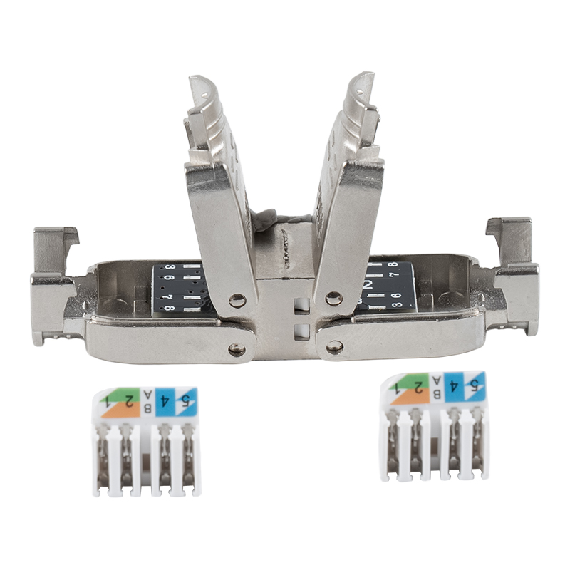 Konektor Toolless Tipe Push-down Terlindung Cat6A RJ-603S-3-C6A Konektor Toolless Tipe Push-down Terlindung Cat6A RJ-603S-3-C6A