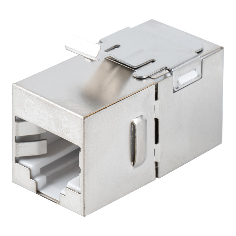 Coupler Lurus RJ45 Terlindung Cat6 (dengan klip logam) SM-2035SC6 Coupler Lurus RJ45 Terlindung Cat6 (dengan klip logam) SM-2035SC6