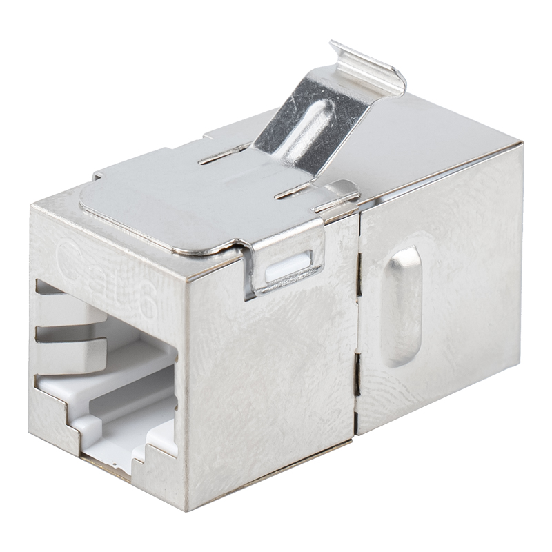 Coupler Lurus RJ45 Terlindung Cat6 (dengan klip logam) SM-2035SC6