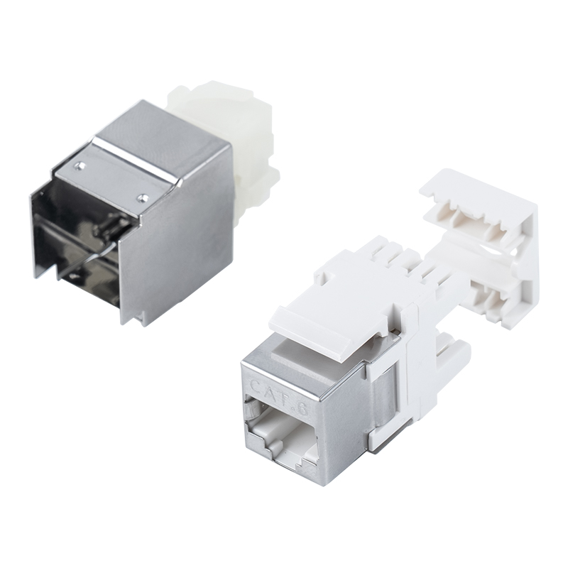 Jack Keystone 180° Terlindung Cat6A (dengan casing logam) SM-2064SD8C6A Jack Keystone 180° Terlindung Cat6A (dengan casing logam) SM-2064SD8C6A