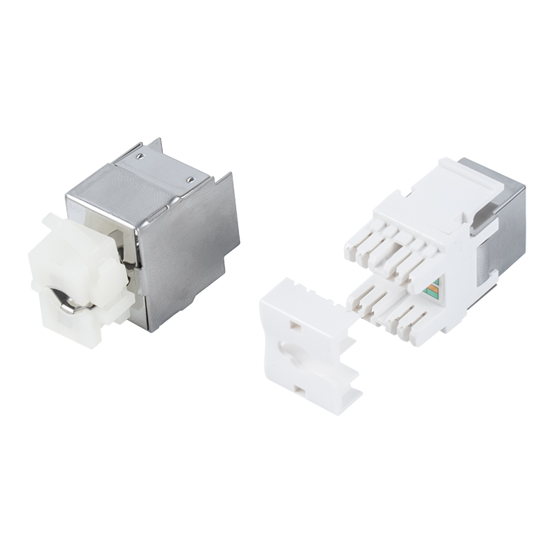 Jack Keystone 180° Terlindung Cat6A (dengan casing logam) SM-2064SD8C6A