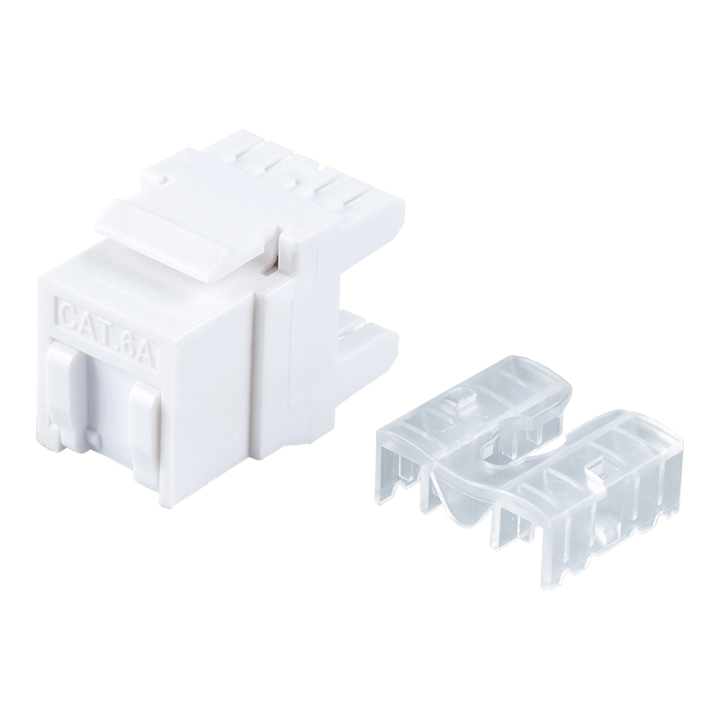 Jack Modular 180° Tanpa Pelindung Cat6 (tipe mini dengan penutup) SM-2089CD8C6-1
