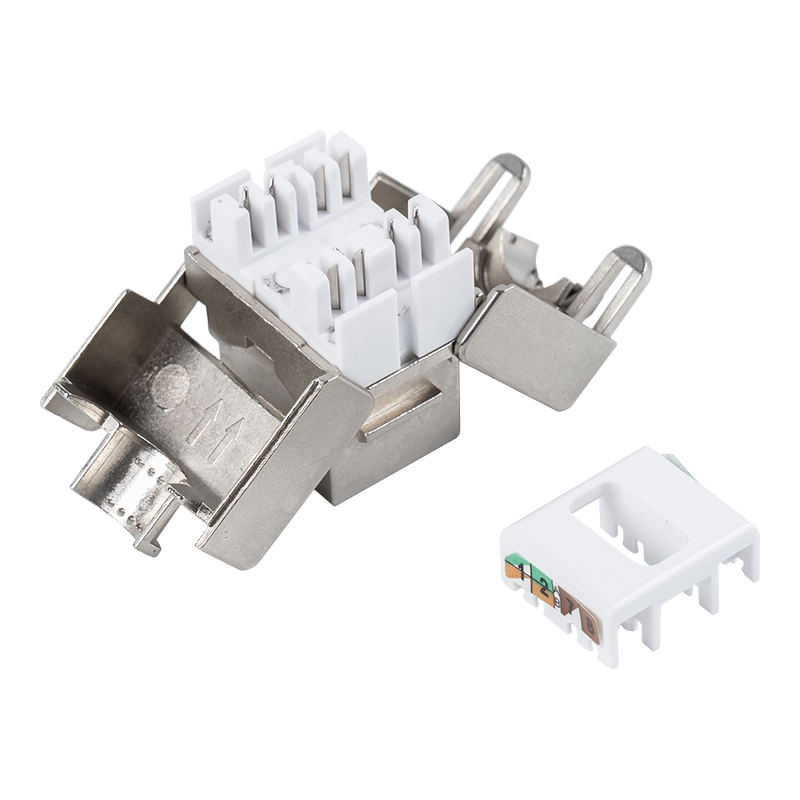 Jack Keystone Tanpa Tol 180° Terlindung C6A (tipe flip-terbuka) SM-2336SH8C6A Jack Keystone Tanpa Tol 180° Terlindung C6A (tipe flip-terbuka) SM-2336SH8C6A