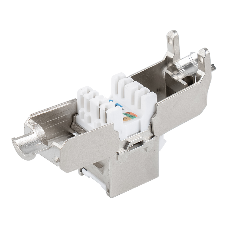 Jack Keystone Tanpa Tol 180° Terlindung C6A (tipe flip-terbuka) SM-2336SH8C6A Jack Keystone Tanpa Tol 180° Terlindung C6A (tipe flip-terbuka) SM-2336SH8C6A