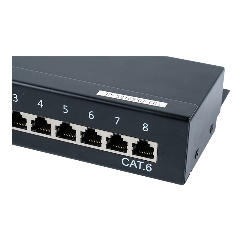 Panel patch 8 port berpelindung kategori 6 1U SP-3216SK8-C6 Panel patch 8 port berpelindung kategori 6 1U SP-3216SK8-C6