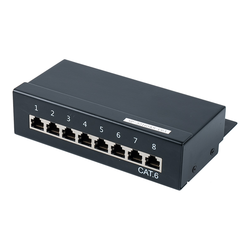 Panel patch 8 port berpelindung kategori 6 1U SP-3216SK8-C6