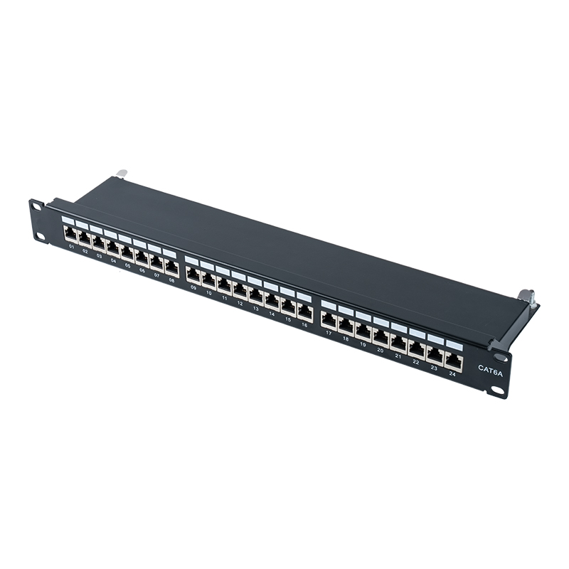 Kategori 6 Panel patch 24 port berpelindung 1U 19 inci SP-3217SK24-C6A