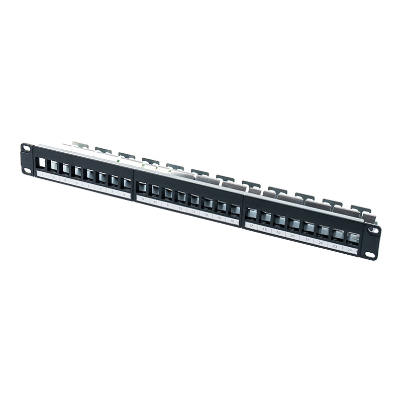 Rak kosong berpelindung 24-port 1U 19 inci (dengan kartu digital) SP-3245S-24P