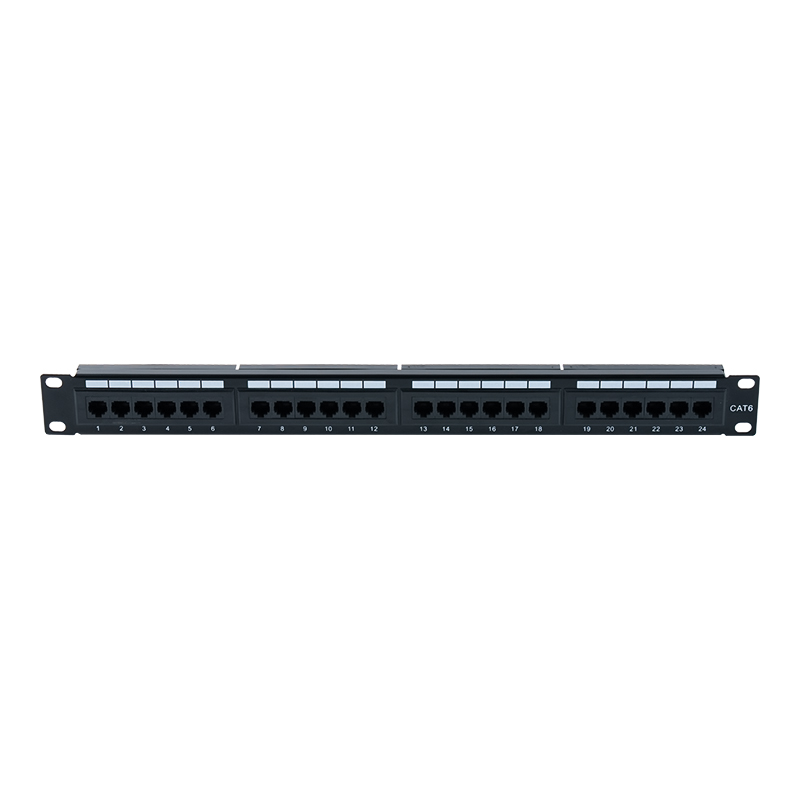 Cat6e 19-inci 1U Panel Patch 24-Port Tanpa Pelindung (IDC tujuan ganda) SP-3310D24-C6A Cat6e 19-inci 1U Panel Patch 24-Port Tanpa Pelindung (IDC tujuan ganda) SP-3310D24-C6A