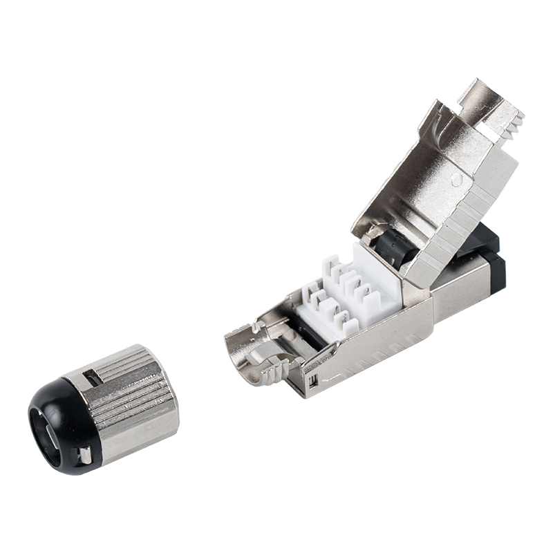 Konektor RJ45 Tanpa Alat Terlindung Cat7 (dengan Klip Pegas Plastik Hitam) RJ-G60S-1-C7 Konektor RJ45 Tanpa Alat Terlindung Cat7 (dengan Klip Pegas Plastik Hitam) RJ-G60S-1-C7