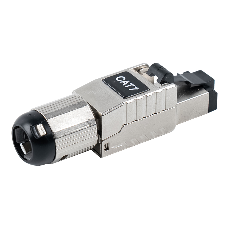 Konektor RJ45 Tanpa Alat Terlindung Cat7 (dengan Klip Pegas Plastik Hitam) RJ-G60S-1-C7