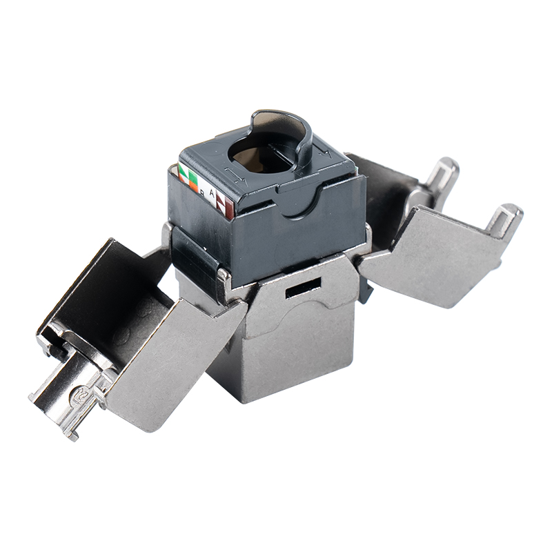 Jack Keystone Tanpa Tol 180° Terlindung C6A (tipe flip-terbuka) SM-2336SH8C6A Jack Keystone Tanpa Tol 180° Terlindung C6A (tipe flip-terbuka) SM-2336SH8C6A