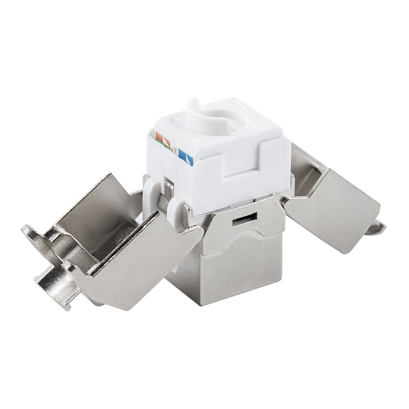Jack Keystone Tanpa Tol 180° Terlindung C6A (tipe flip-terbuka) SM-2336SH8C6A Jack Keystone Tanpa Tol 180° Terlindung C6A (tipe flip-terbuka) SM-2336SH8C6A