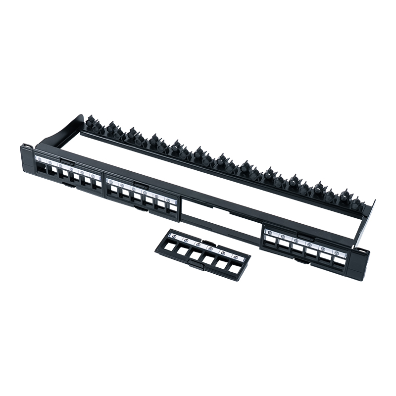 Dudukan rak tanpa pelindung 1U 24-port 19 inci (jendela yang dapat dilepas) SP-3404-24P