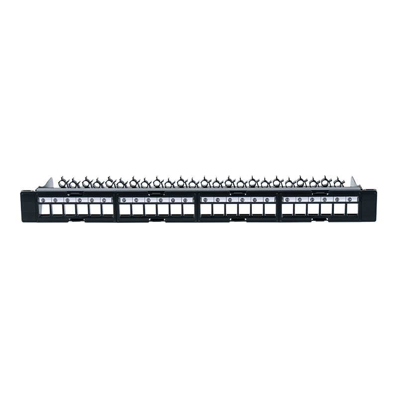 Dudukan rak tanpa pelindung 1U 24-port 19 inci (jendela yang dapat dilepas) SP-3404-24P Dudukan rak tanpa pelindung 1U 24-port 19 inci (jendela yang dapat dilepas) SP-3404-24P