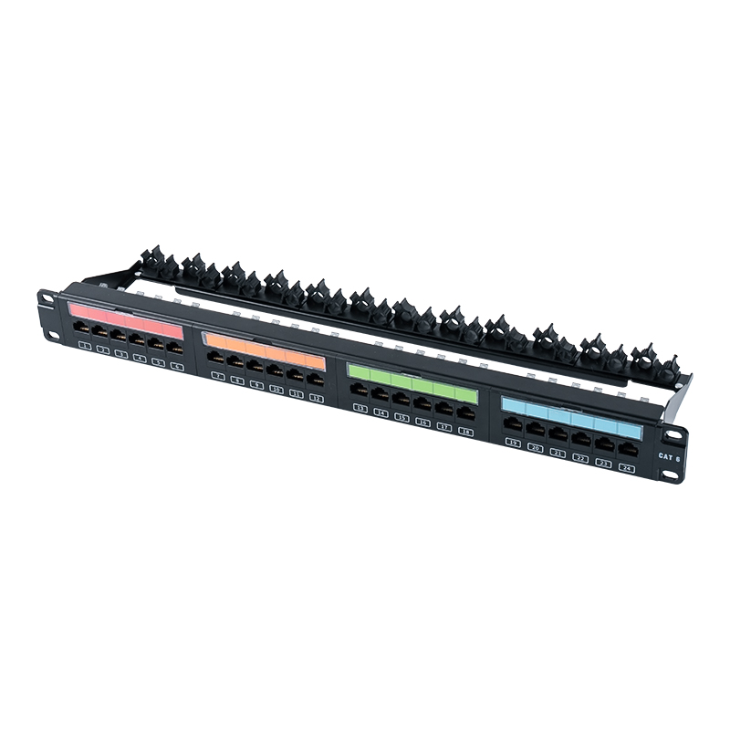 Rak tanpa pelindung 1U 24 port 19 inci (jendela plastik flip-top) SP-3405-24P