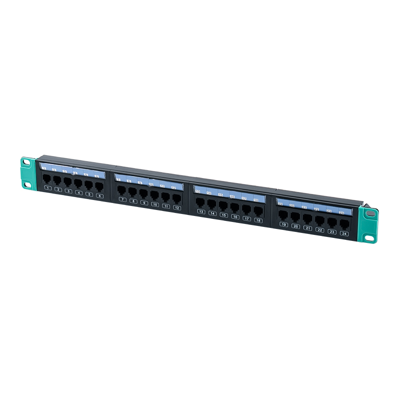 Rak tanpa pelindung 1U 24 port 19 inci (dengan stok kartu plastik yang dapat diganti) SP-3406-24P