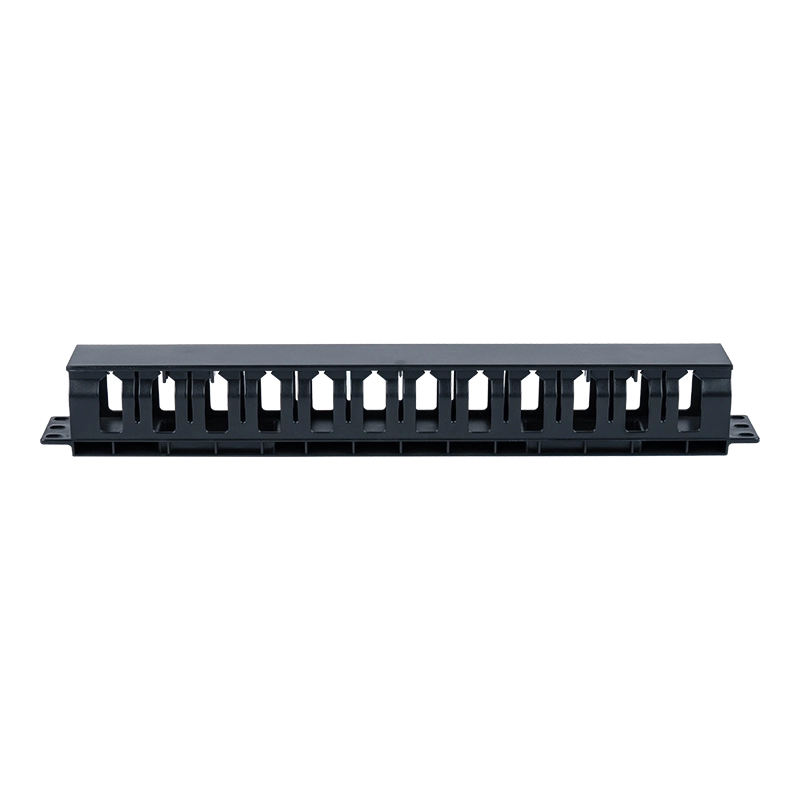 Panel Manajemen Kabel Plastik 1U 19 inci (12 Slot dengan Penutup) SP-3803-1U